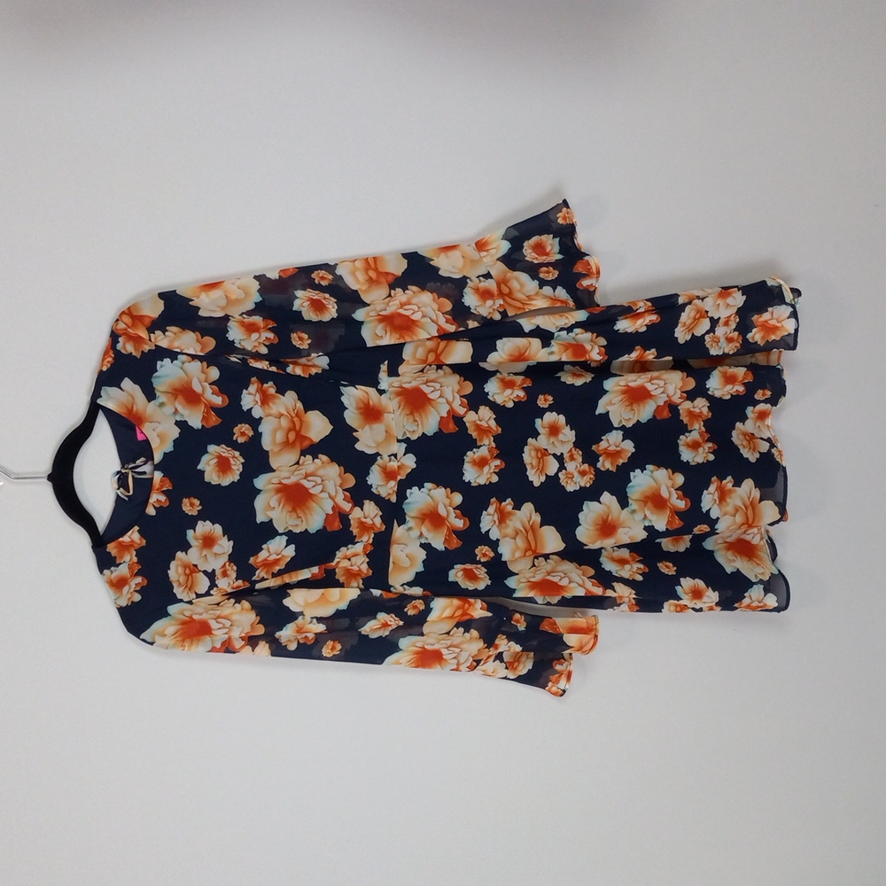Betsey Johnson Floral Tie Back Dress Navy Size 4